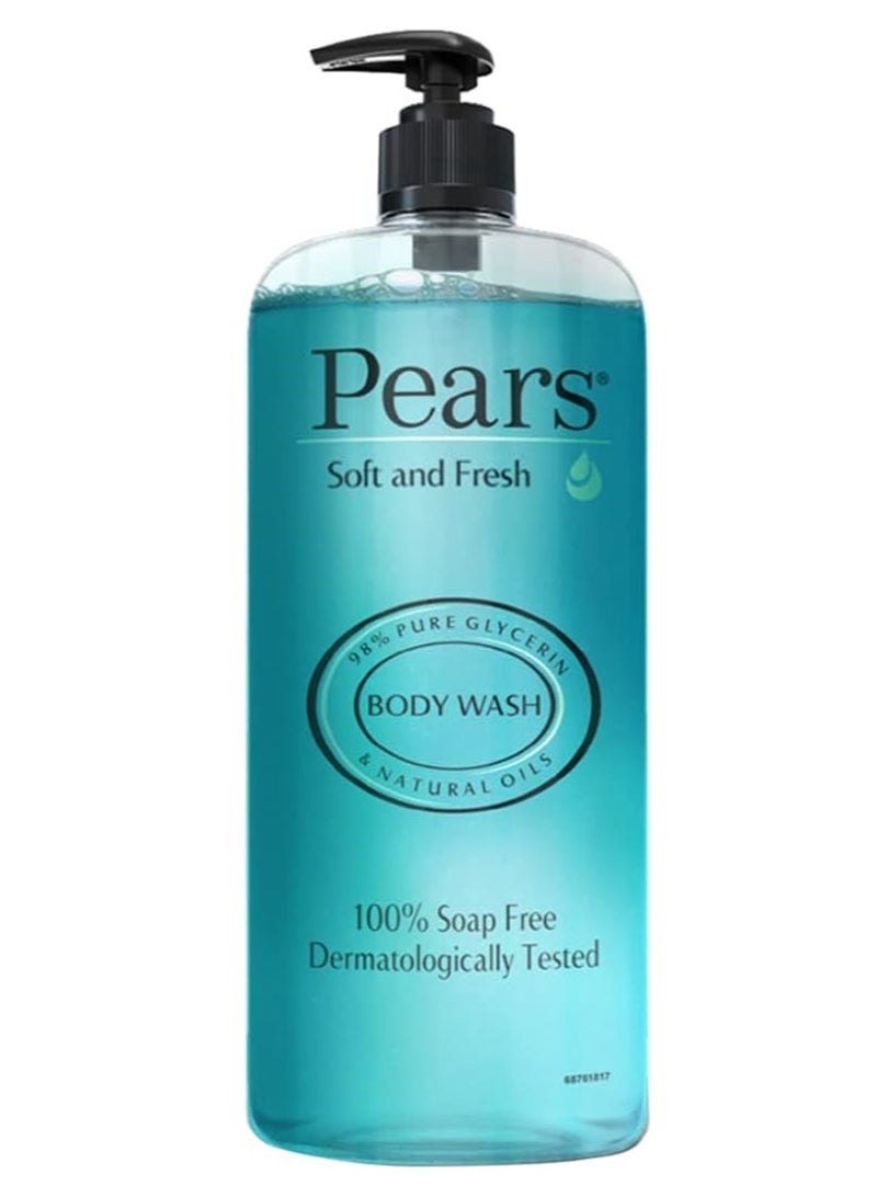 Pears Soft & Fresh Shower Gel Bottle with 98% Pure Glycerine, 100% Soap Free and No Parabens, 750 ml & Pears Soft & Fresh Body Wash 250 ml (Combo Pack of 1) - Image 2